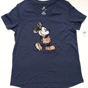 Disney Navy Blue Mickey Mouse Short Sleeve Tee